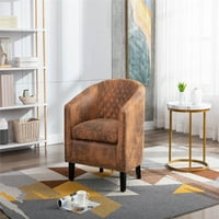 Accent barel stolica dnevna soba stolica sa naljepljima i od punog drveta lagana kafa od mikrofiber