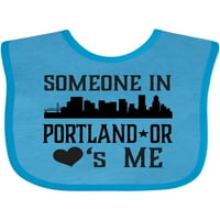 Inktastični Portland Oregon Neko me voli da poklon skyline dječaka ili dječje djevojke bib