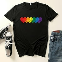 AMOUSA Žene Pride Rainbow Flag zastava Tunički pulover kratkih rukava majica majica majica majica za žene