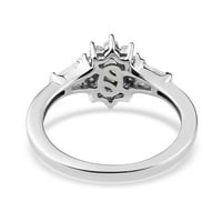 Trgovina LC Emerald White Circon ovalni sterling srebrni PLATINUM pozlaćeni cvjetni prsten za žene Nakit