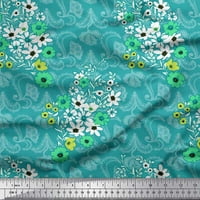 Provjera tkanine Soimoi Poliester Crepe, lišće i kosmos cvjetni ispis tkanine sa širokim dvorištem