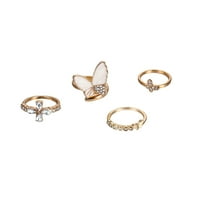 Do 65% popusta na Amlbb Ženski prstenovi za klirens leptir oblik dizajn prsten kristalno staklo sa kombinacijom