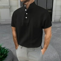 Muška odjeća za vježbanje Muška i jesen gumb Okrugli vrat Čvrsta boja bluza s kratkim rukavima