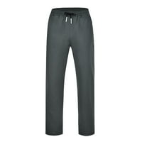KETYYH-CHN MENS LINEN HLAČE Novi stil Sportske pantalone na otvorenom PANT tamno siva, 3xl