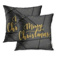 Pozdrav sretan božićni elegantno pismo zimske pastelne boje za odmor Moderni jastučni jastuk, skup od