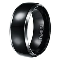 Crni vjenčani prstenovi za muškarce koje odgovaraju titanskim trakama za veličinu njega i veličine 5