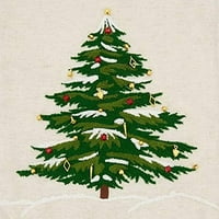 Fannco Styles vezeno božićno drvce pamuk ukrasni bacanje jastuk 18 W 18 L - prirodni jastuk za