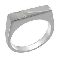 Britanci napravio je 10k bijeli zlatni prsten s prirodnim prstenom od opala muške opseg - Opcije veličine