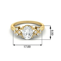 Srebrni zlatni Vermeil ovalni oblik peridot ženski zaručni prsten
