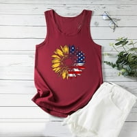 Odjeća za žene Patriotsko ljeto Cisterna Vrhunska dana Nezavisnost Američka zastava Sunflor grafički