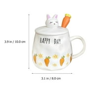 Cartoon Cup za doručak Rabbit Crpno šolje za kavu sa poklopcem i kašikom