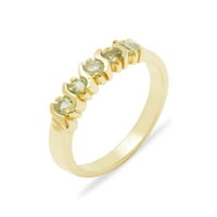 Britanci napravio je 10k žuto zlato prirodno peridot ženski vječni prsten - Opcije veličine - veličine
