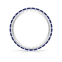 1. CT laboratorija stvorila plavu safir jednostavan vječni prsten za žene, srebrna srebra, SAD 12.50