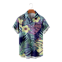 Cvijeće šareno Ležerne majica s kratkim rukavima Havajska vrhunska plaža Print Fashion Muška havajska