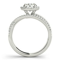 2.5ctw Lab-Diamond 14K bijelo zlato okruglo Halo uvijeni Split zaručni prsten