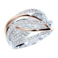 Veki Fashion Double circon prsten za rođendan Prijedlog za rođendan Poklon za angažman za angažman prsten
