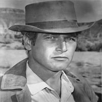Paul Newman noseći kaubojski šešir za ispis