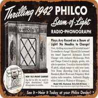 Metalni znak - Philco radio - Vintage Rusty Look