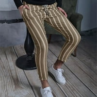 Symoide Muške casual pantalone - Modni casual Slim Fit Solid pantne pantalone hlače kaki m
