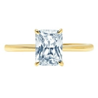 2. CT sjajan blistavo Clear Simulirani dijamant 18k žuti zlatni pasijans prsten sz 6.75