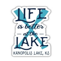 Kanopolis jezero Kansas suvenir Vinil naljepnica naljepnica naljepnica za veslo 4-pakovanje