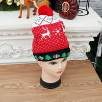 Rdeuod Božićne ukrase Pleteni božićni kape šareni blistavi pleteni šeširi visokog božićnih kape za starije,