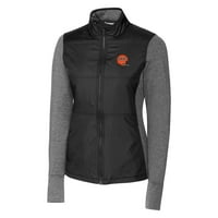 Ženski sekač i Buck Crni Cincinnati Bengals Logo Stealth Hybrid Quilted Full-Zip WindBreaker jakna