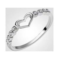 Heiheiup čisti srebrni ljubavni prsten nakit ženski prsten šuplje set srca u obliku modnog nakita srebrni