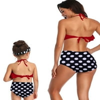 Gomelly majka i kćer plivajući bikini set ruffled porodica podudaranje kupaćih kostima visokog struka
