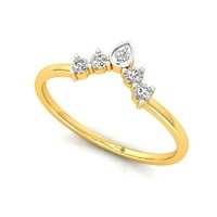 14k žuti zlatni krunski prsten, pravi dijamantni zvjezdani prsten, obećajući prsten, vjenčani prsten,