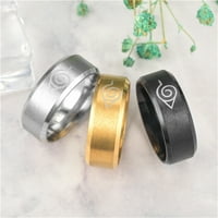 Naruto prsten za muškarce Dječaci Elegantni nehrđajući čelik Srebrni zlatni crni set veličine 5-13
