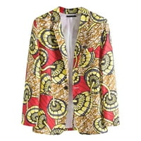 Blazer za muškarce Poslovna casual jakna etničko stil cvjetni odijelo Notch rever dugih rukava Formalni
