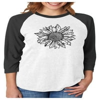 Suncokreto košulja za ženske djevojke Ljeto Žensko rukav dres bajzbola, srednje crno bijelo
