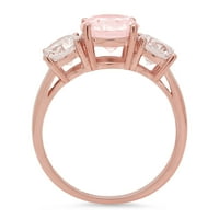 3.25ct okrugli rez ružičasti simulirani dijamant 14K 14K ruža zlatna godišnjica Angažmane kamene prstene