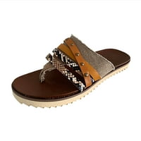 Sandale za žene Ljetne modne ravne cipele Retro papuče Flip ploče Brown