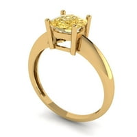 1. CT Briljantni jastuk Cleb Simulirani dijamant 18k žuti zlatni pasijans prsten sz 5.5