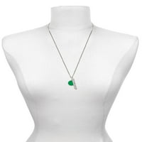 Delight nakit silvertone mali zeleni emajl diskovi silverte najbolji prijatelji zauvijek bar šarm ogrlica,