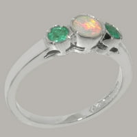 Britanci napravili 18k bijeli zlatni prirodni prsten i smaragdni ženski prsten - veličine opcija - veličine