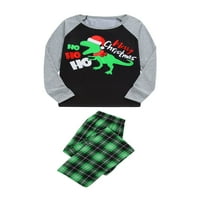 Liacowi Porodica Božićne pidžame Plaćeno kućni odjeća Slatka dinosaurus Ispis pantalone s dugim rukavima
