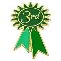 Pinmart's 3. mjesto nagrada zelene vrpce emajl rever pin