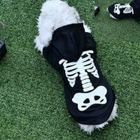Kućni ljubimci mačka Halloween skeletonski duksevi užarena lubanja slatka košulja štenad kitteen kostimi