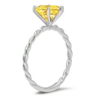2CT Marquise Cut Yellow Simulirani dijamant 14k bijelo zlato Graviranje izjava godišnjica Angažovanje