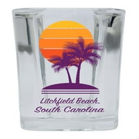 Litchfield Beach Suvenir Squane Staklo Glass Dlan dizajn 4-pakovanje