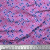Soimoi pamučna poplin tkanina točka, plava i ružičasta cvjetna cvjetna tkanina za obrtna tkanina od