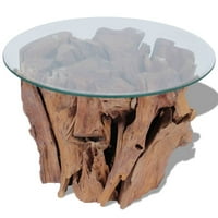 Vidaxl stol za kavu Čvrsta tikovina Driftwood 23.6