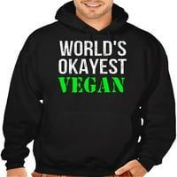 Muški svjetski najkusniji za veganski TV crni pulover Duks s dukserom X-Veliki crni