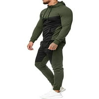 Seyurigaoka Men Casual kapuljača za patch boju košulja Sportski trčanje jogger hlače