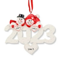 Personalizirani božićni ukrasi za parove - Ornament za parove - Snjegović Par ukrasi za božićne plahove