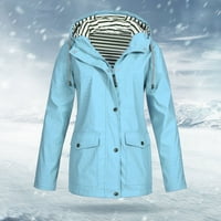 Drpgunly Winter Jackes za žene Čvrsti vanjski plus veličine otporni na vodu s kapuljačom otporne na