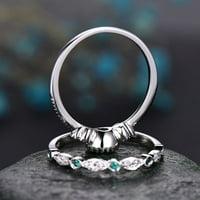 SKPBlutn prstenovi za žene Djevojke pjenušava prirodna dragulja Postavljanje vjenčanih prstena